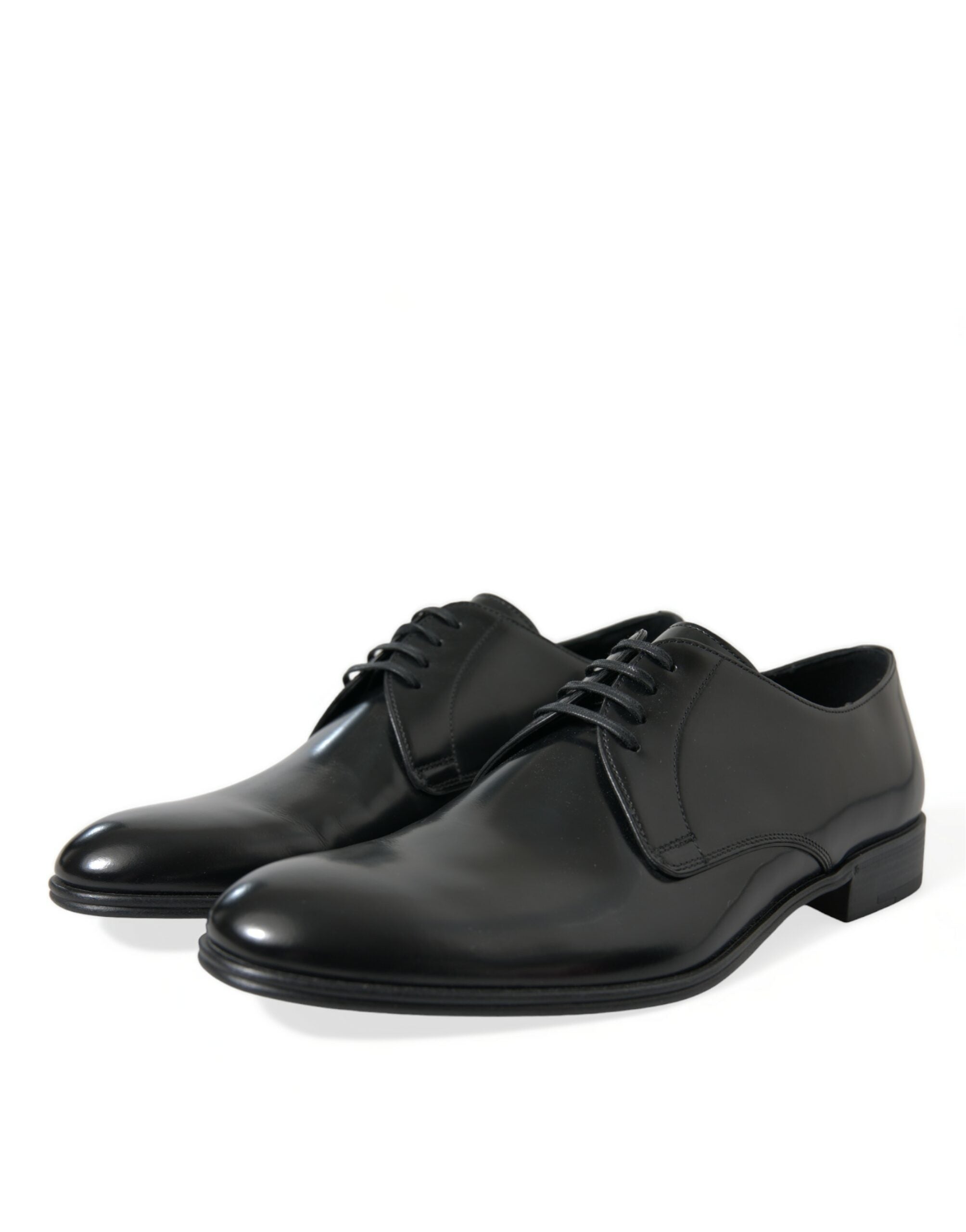 Elegant Black Leather Derby Formal Shoes Sol Hermosa Inc