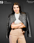 Moto Leather Jacket For Women - Metis