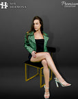 Women's Cropped Leather Jacket - Roselyn