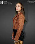 Cropped Biker Leather Jacket For Women - Roselyn
