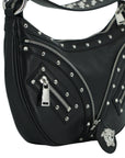 Elegant Black Leather Hobo Shoulder Bag