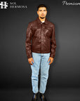 Trucker Leather Jacket For Men - Faraz