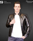 Leather Bomber Jacket For Men - Harry