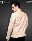 Men's Leather Bomber Jacket - Harry