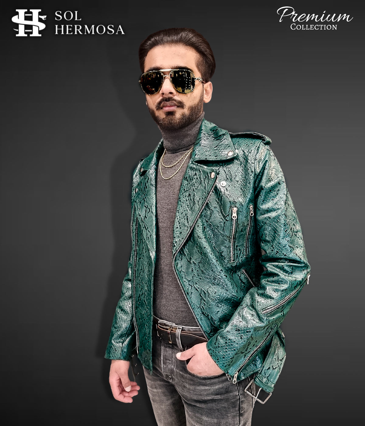 Men's Real Leather Jacket - Hermes