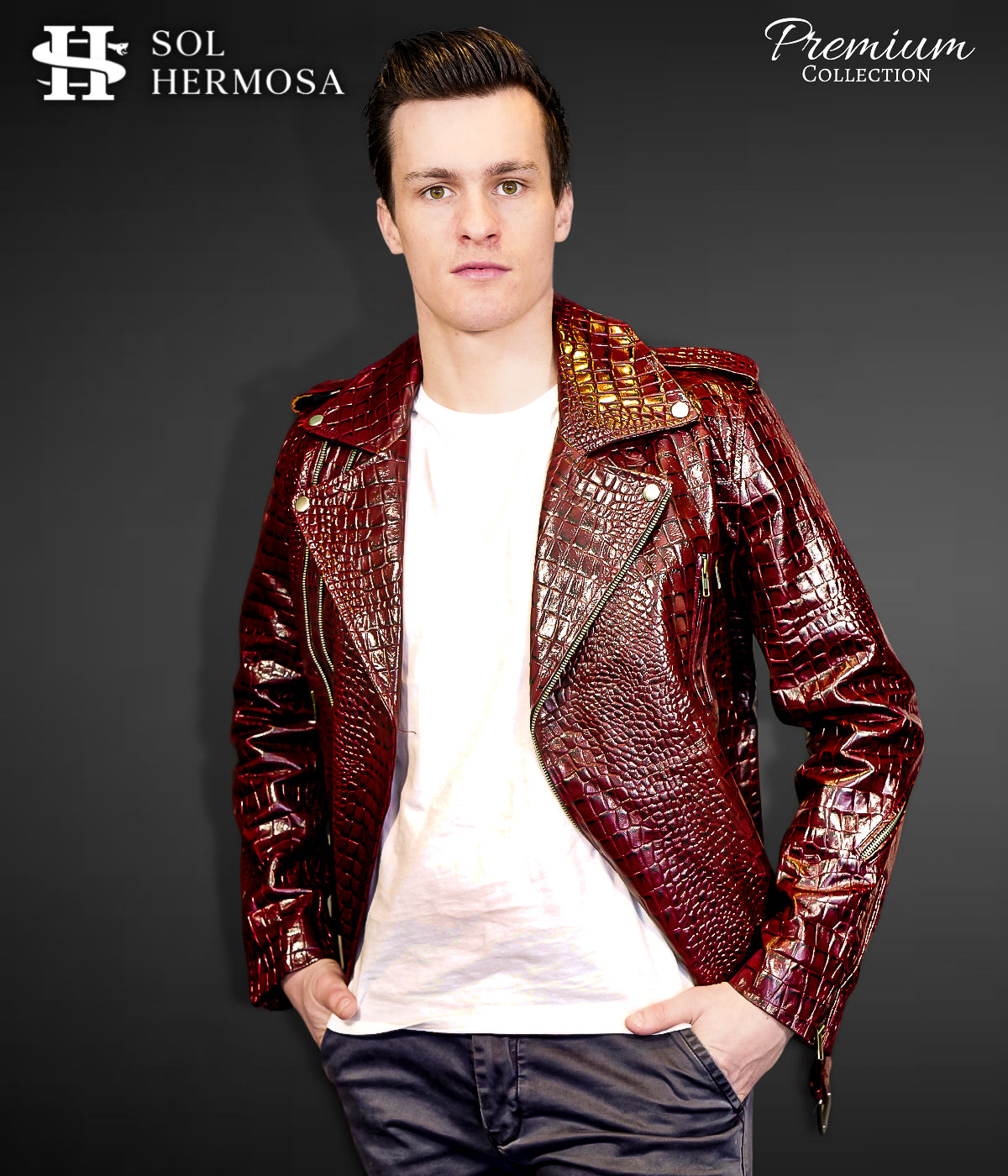 Men's Real Leather Jacket - Hermes