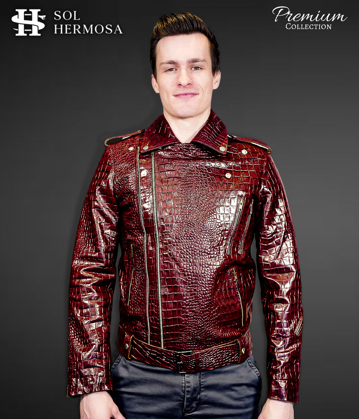 Men's Real Leather Jacket - Hermes