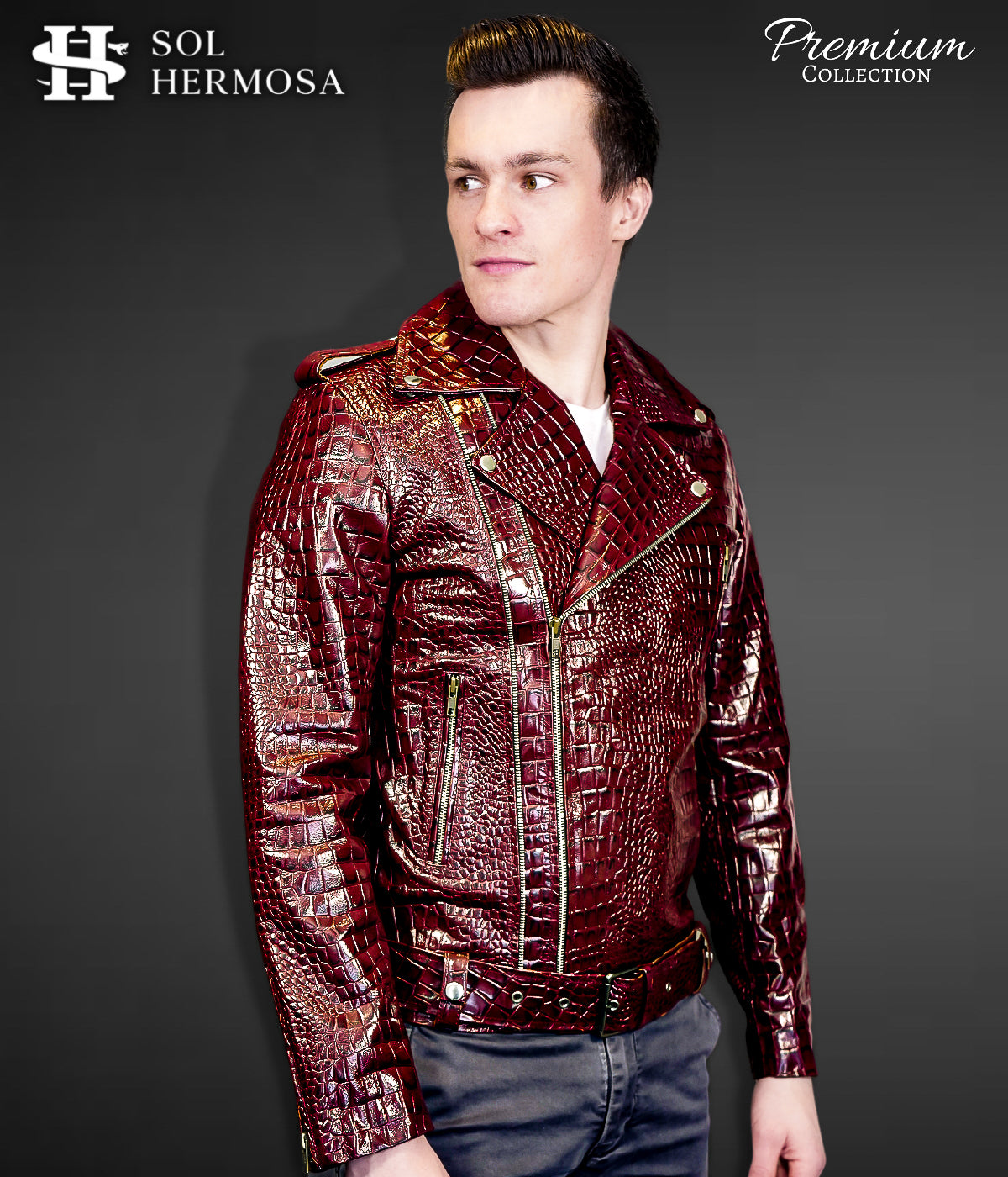 Men's Real Leather Jacket - Hermes