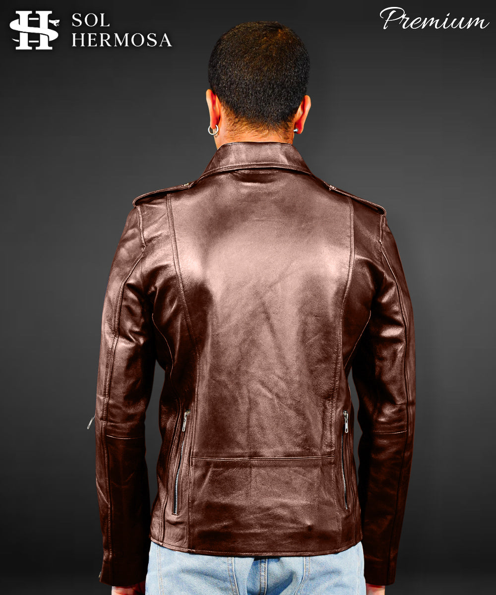 Men's Real Leather Jacket - Hermes