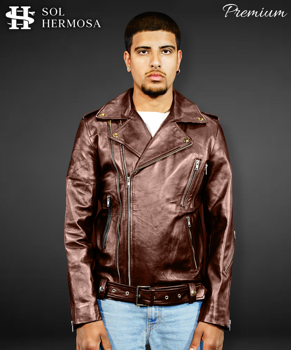 Men's Real Leather Jacket - Hermes