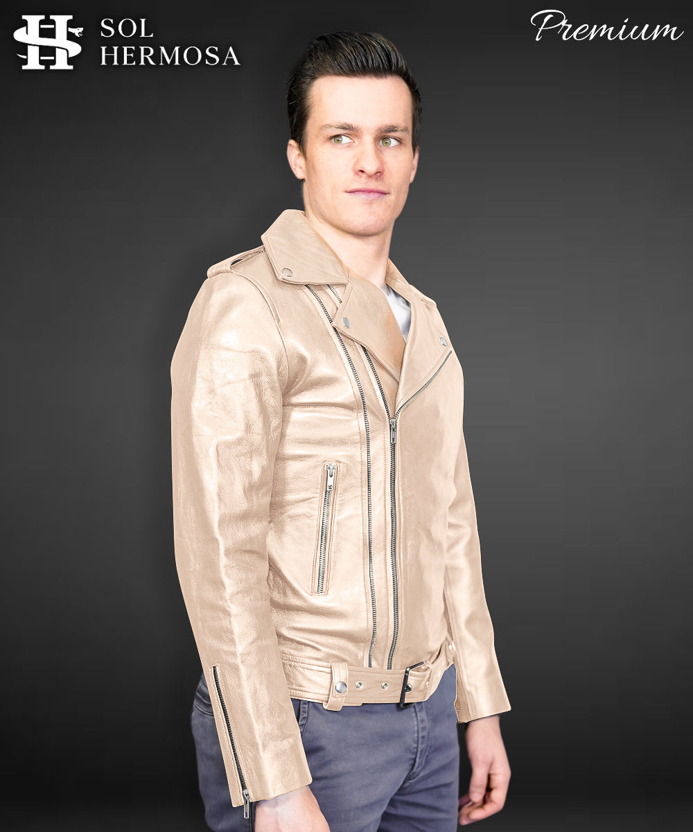 Men's Real Leather Jacket - Hermes