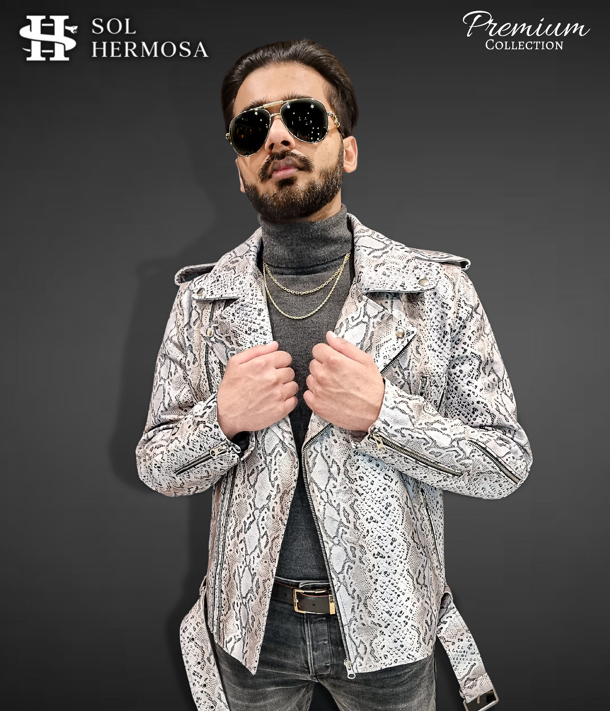 Men's Real Leather Jacket - Hermes