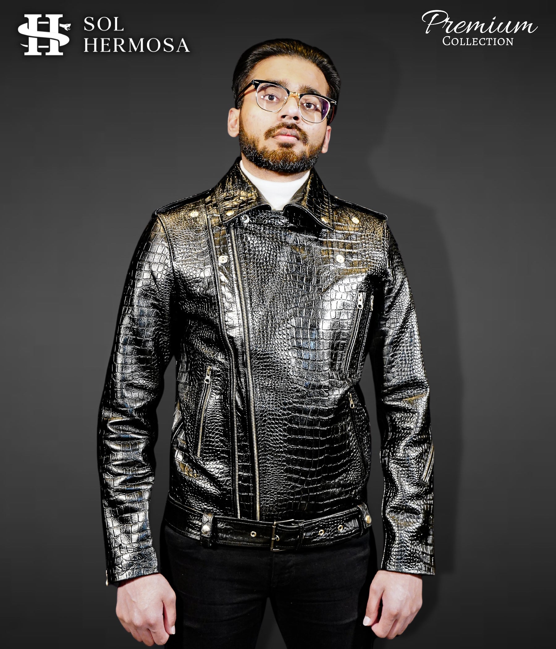 Men's Real Leather Jacket - Hermes