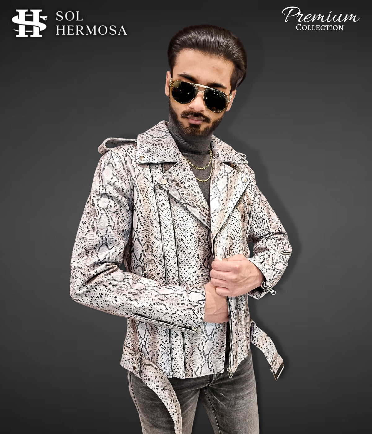 Men's Real Leather Jacket - Hermes