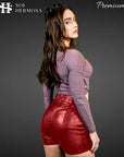 Women's Designer Leather Shorts