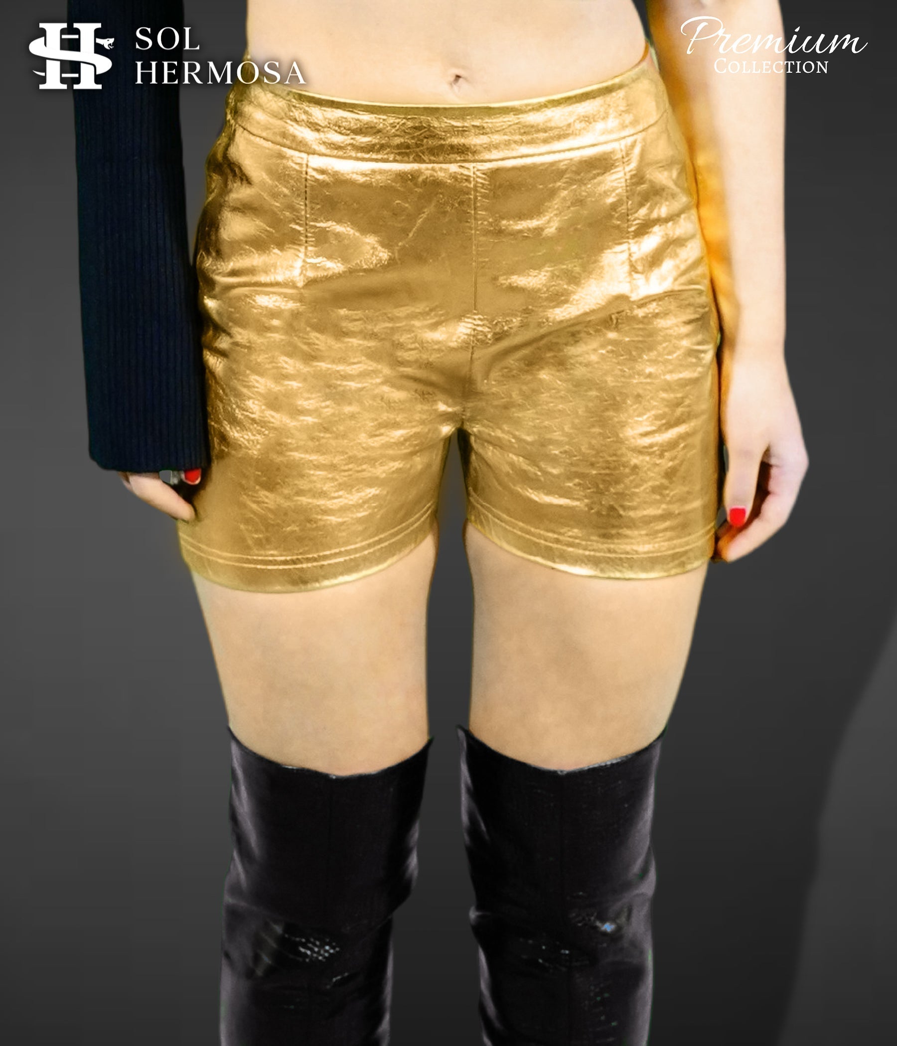 Women's Designer Leather Shorts