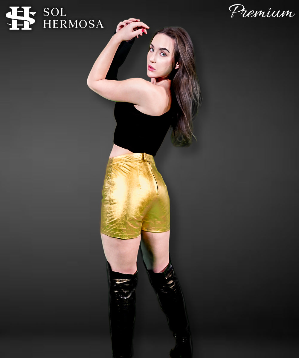 Women's Designer Leather Shorts
