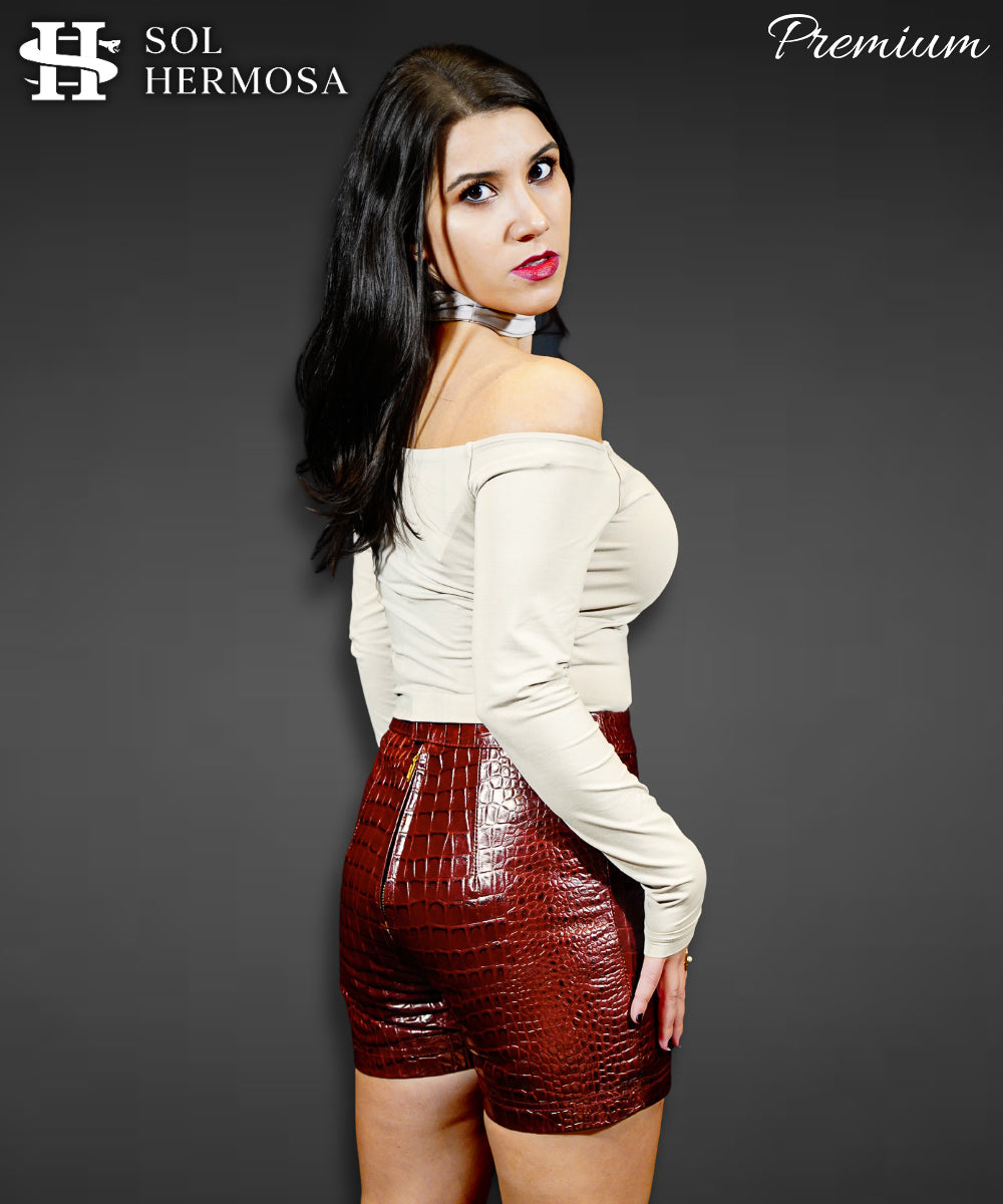 Women's Designer Leather Shorts