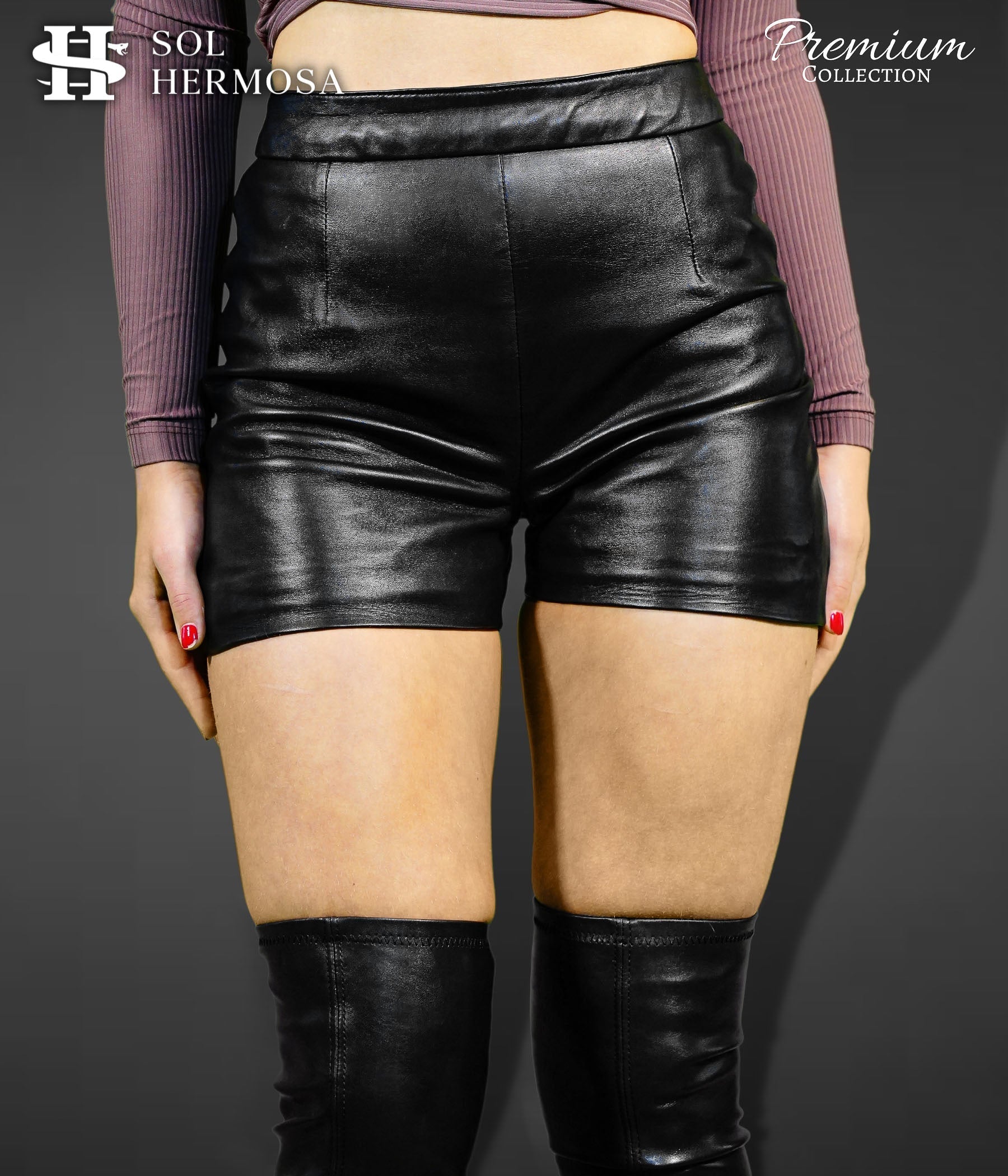 Women's Designer Leather Shorts