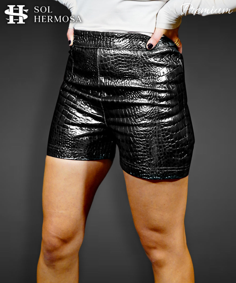 Women's Designer Leather Shorts