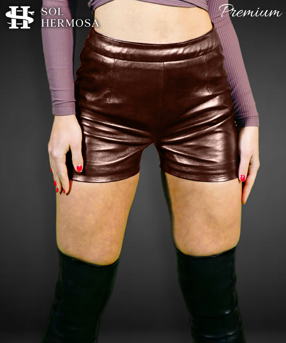 Women's Designer Leather Shorts