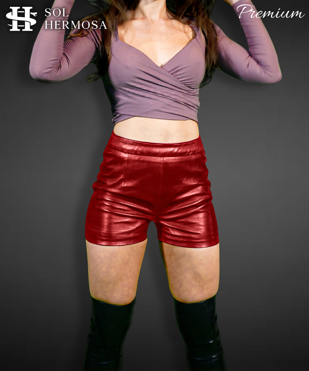 Women's Designer Leather Shorts