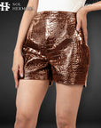 Women's Designer Leather Shorts