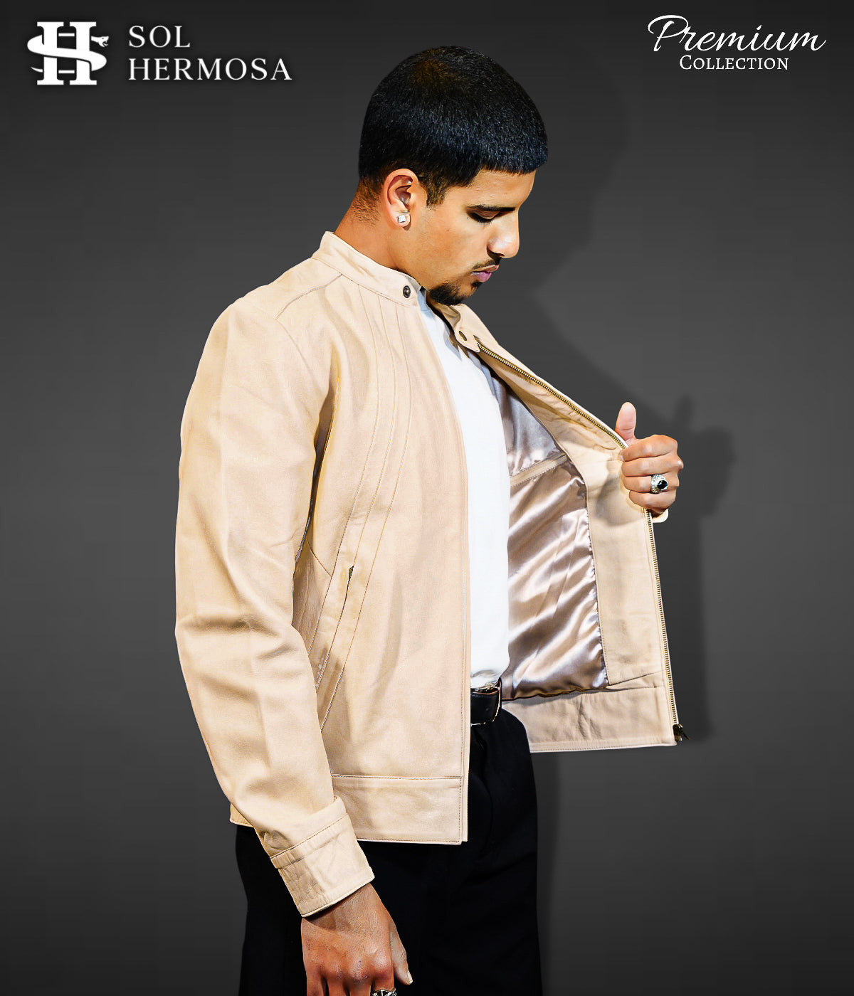 Bomber Leather Jacket For Men- David
