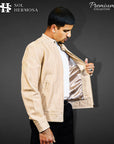 Bomber Leather Jacket For Men- David