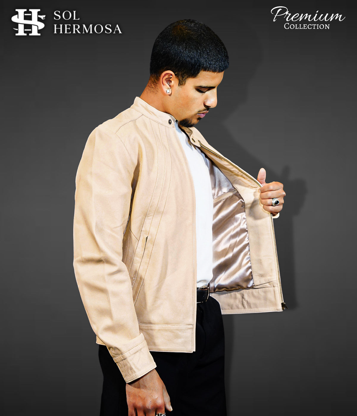 Men's Real Bomber Leather Jacket - David