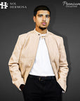 Bomber Leather Jacket For Men- David