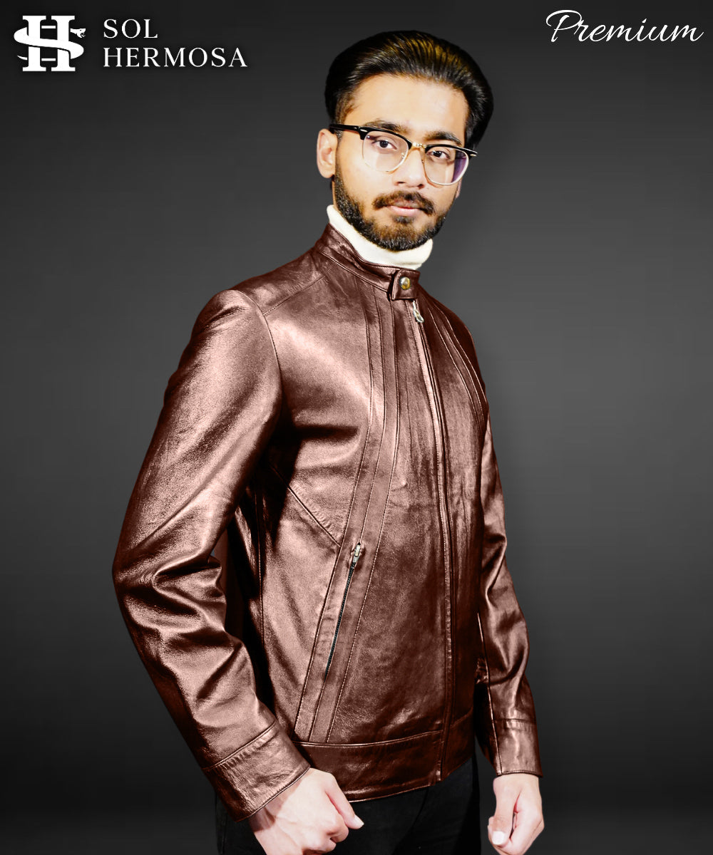 Bomber Leather Jacket For Men- David