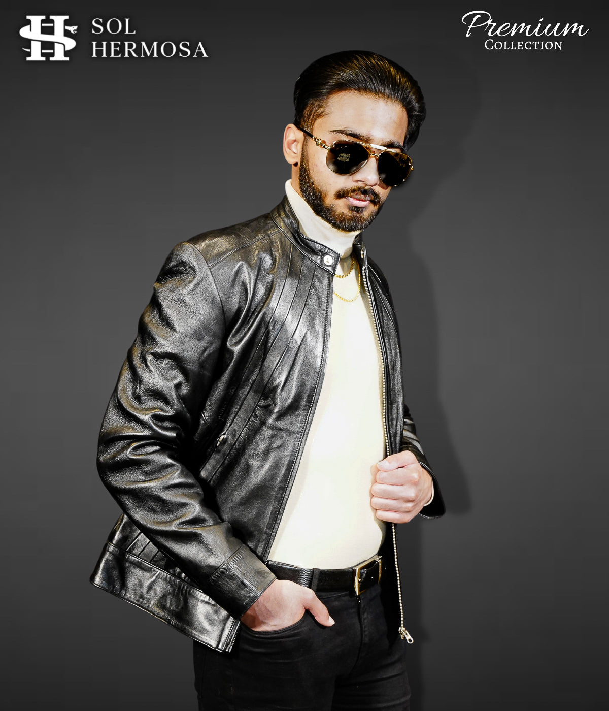 Bomber Leather Jacket For Men- David