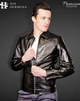 Crocodile Leather Jacket For Men - Hades