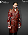 Leather Trench Coat For Men - Zeus