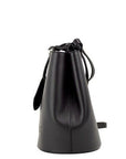 Lorne Small Black Pebbled Leather Bucket Crossbody Handbag Purse