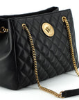 Elegant Quilted Nappa Leather Tote Bag