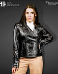 Women's Crocodile Leather Jacket - Athena