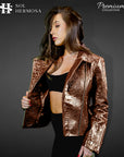 Women's Crocodile Leather Jacket - Athena