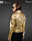 Women's Moto Leather Jacket - Athena