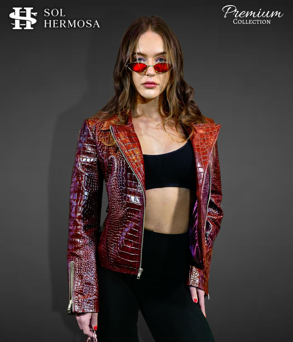 Women's Biker Leather Jacket - Athena