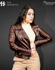 Women's Biker Leather Jacket - Nyx