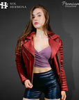 Women's Biker Leather Jacket - Nyx