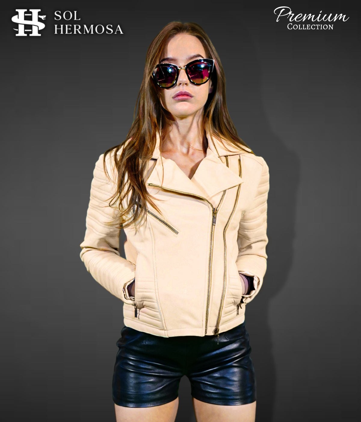 Women's Biker Leather Jacket - Nyx