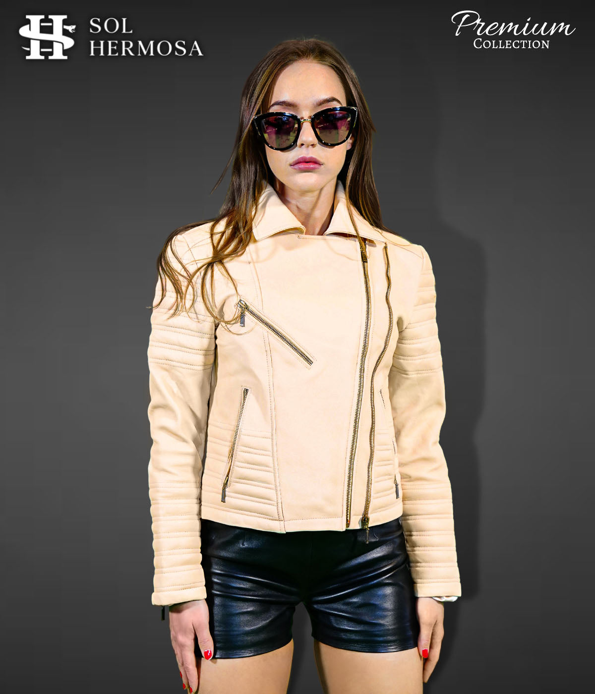 Women's Biker Leather Jacket - Nyx