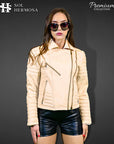 Women's Biker Leather Jacket - Nyx