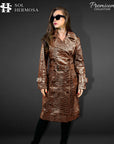 Women's Leather Trench Coat - Artemis