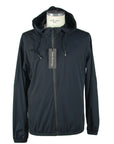 Sleek Hooded Full Zip Jacket in Black