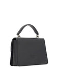 Elegant Black Calfskin Shoulder Handbag