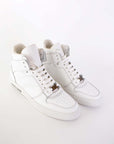 White Suede High-Top Sneakers
